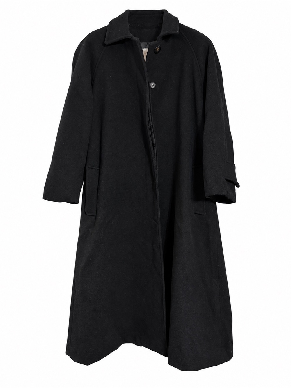 Women's Black Long Trench Coat – Minimalist Tailored Design